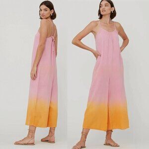 Lacausa Woodstock Cotton Gauze Ombre Jumpsuit in Creamsicle
